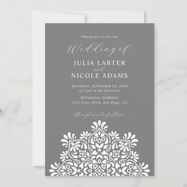 Invitation Mariage Bohème Rustique Floral Mandala Soleil Leva (Devant)