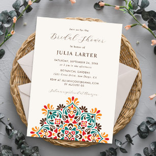 Invitation Mariage Bohème Rustique Mandala Floral Soleil Leva