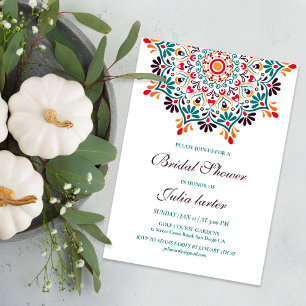 Invitation Mariage Bohème Rustique Mandala Floral Soleil Leva