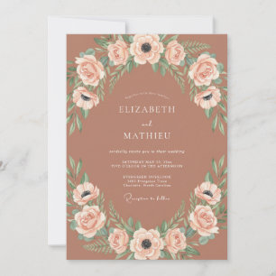 Invitation Mariage Bohème Rustique Terracotta