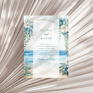 Invitation Mariage Bohème sur la Plage avec Arche Florale à l