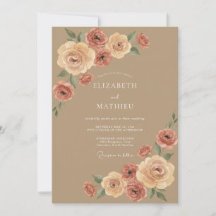 Invitation Mariage Bohème Tan Naturel