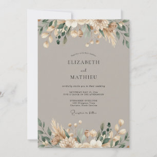 Invitation Mariage Bohème Terne Terreux