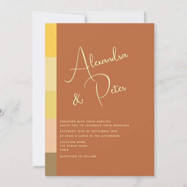Invitation Mariage Bohème Terracotta (Devant)