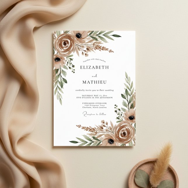 Invitation Mariage Bohème Terracotta (Créateur téléchargé)