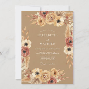 Invitation Mariage Bohème Terracotta Terreux