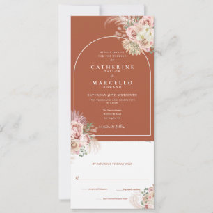 Invitation Mariage Bohème Tout En Un Herbe des Pampas Terraco