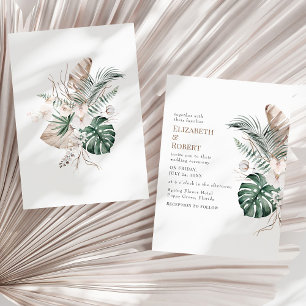 Invitation Mariage Bohème Tropical Orchidée et Monstera