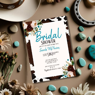 Invitation Mariage Bohème Turquoise de l'Ouest