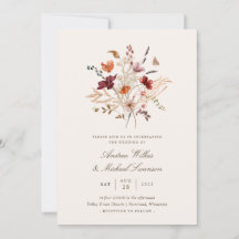 Mariage Bohème Vintage Fleur Sauvage Automne