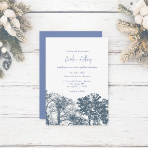 Invitation Mariage Boho Arbres Bleus Bas