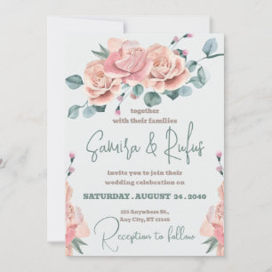 Invitation Mariage Boho en terre cuite et orchidées blanches