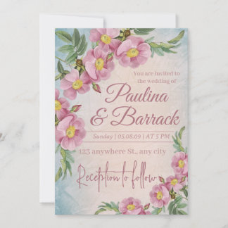 Invitation Mariage Boho en terre cuite et orchidées blanches