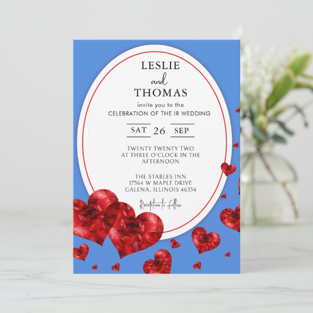 Invitation Mariage Boho, Ensemble d'herbe Pampas, Mariage mod (Debout devant)