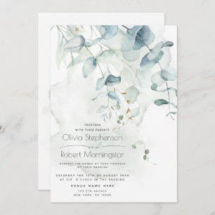 Invitation Mariage   Boho Eucalyptus Invita Boho vert boisé