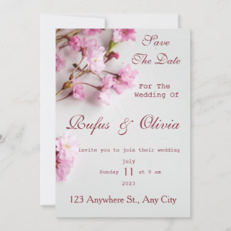 Invitation Mariage Boho exotique en terre cuite et fleurs bla