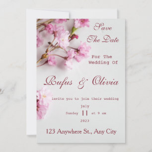 Invitation Mariage Boho exotique en terre cuite et fleurs bla
