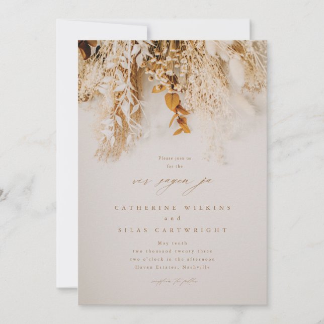 Invitation Mariage Boho Fall Flowers (Devant)