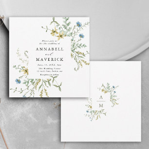 Invitation Mariage Boho Fleur sauvage moderne délicieuse