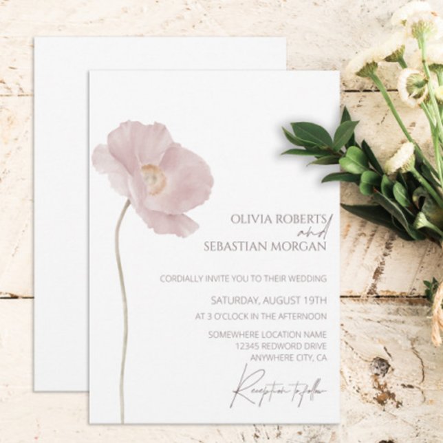 Invitation Mariage Boho Fleur sauvage simple (Créateur téléchargé)