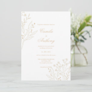 Invitation Mariage Boho Floral Corner beige