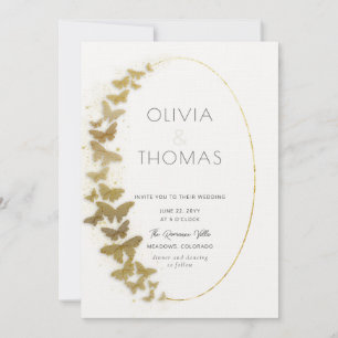 Invitation Mariage Boho Frame Gold moderne