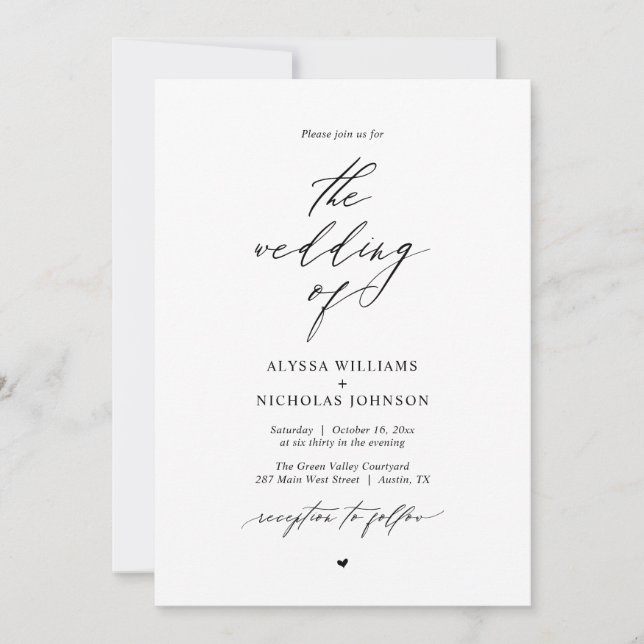 Invitation Mariage Boho moderne (Devant)