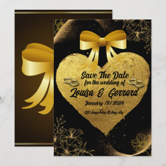 Invitation Mariage Boho moderne de la Bourgogne noire et de l