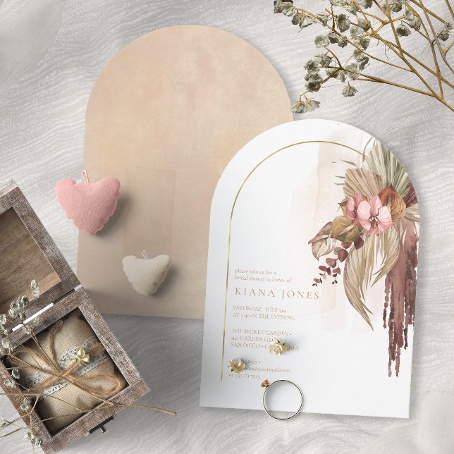 Invitation Mariage Boho Oasis Floral ID959 Arche de la Mariée (Créateur téléchargé)