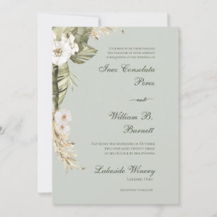 Invitation Mariage Boho Orchid Sage