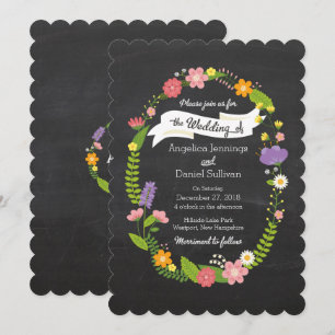 Invitation Mariage Boho Woodland Wreath