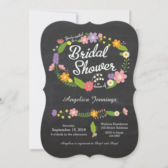 Invitation Mariage Boho Woodland Wreath (Devant)