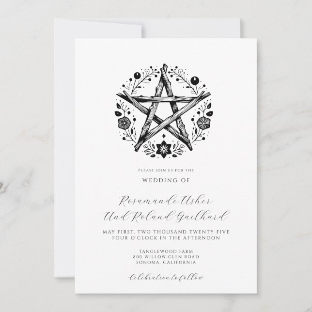 Invitation Mariage Bois étoilé inspiré de la nature (Devant)