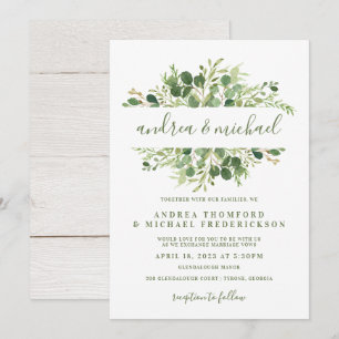 Invitation Mariage Bois Rustique & Verdure d'Eucalyptus