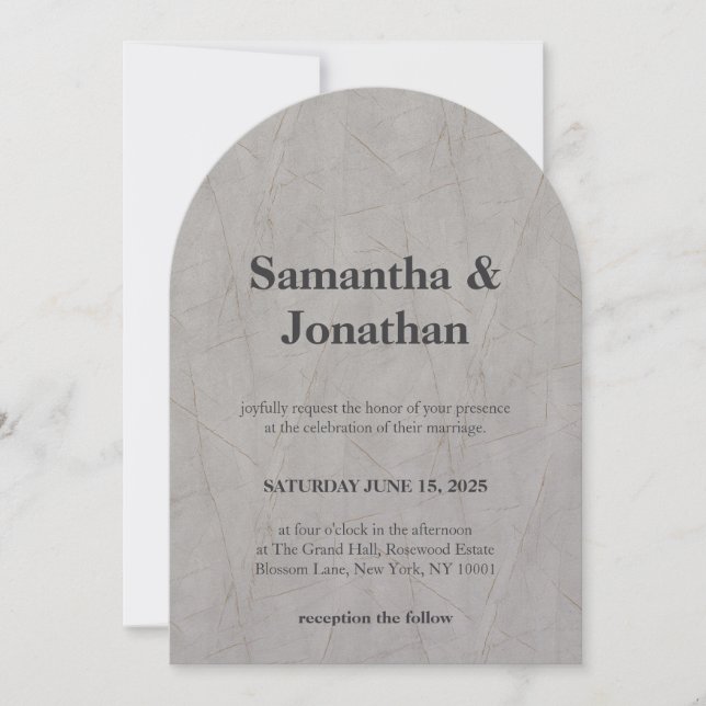 Invitation Mariage Bois texturé marbre (Devant)