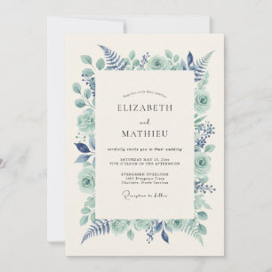 Invitation Mariage Boisé Luxuriant Vert Menthe