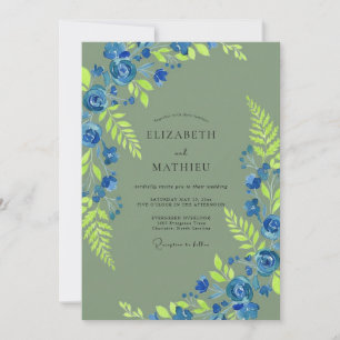 Invitation Mariage Boisé Luxuriant Vert Olive