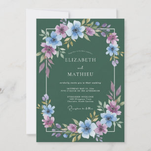 Invitation Mariage Boisé Vert Forêt Humeur
