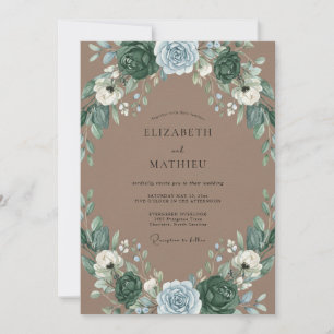 Invitation Mariage Boisée au Chocolat à l'Humeur Changeante