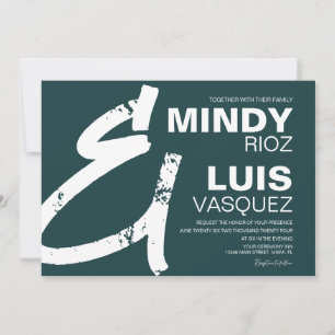 Invitation Mariage BOLD AMPERSAND Grunge