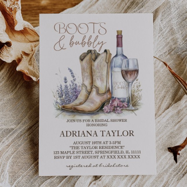 Invitation Mariage Boots and Bubbly (Créateur téléchargé)