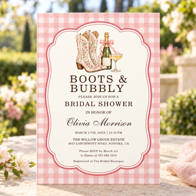 Invitation Mariage Boots & Bubbly (Créateur téléchargé)