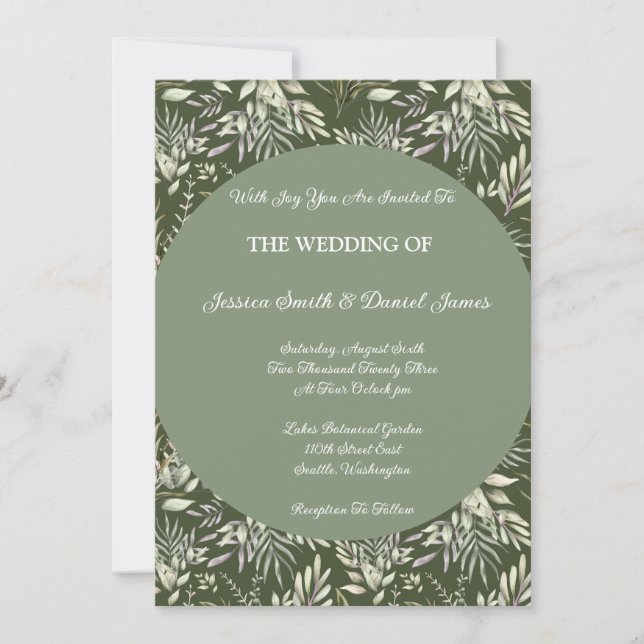 Invitation Mariage botanique (Devant)