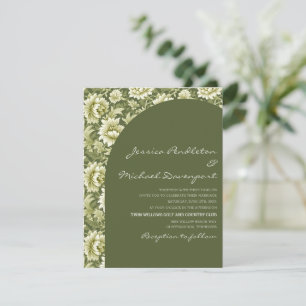 Invitation Mariage botanique à l'arc en vert olive sage Scrip