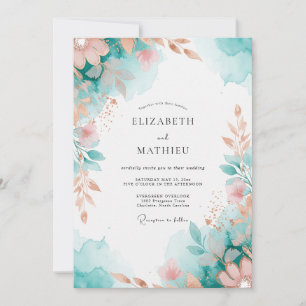 Invitation Mariage Botanique Aqua Serene