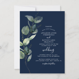 Invitation Mariage botanique aquarelle d'eucalyptus