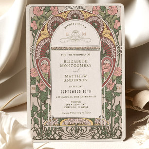 Invitation Mariage Botanique Art Nouveau