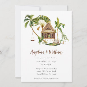 Invitation Mariage Botanique au Palmier Tropical