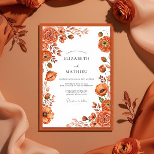 Invitation Mariage Botanique Automnal en Terracotta