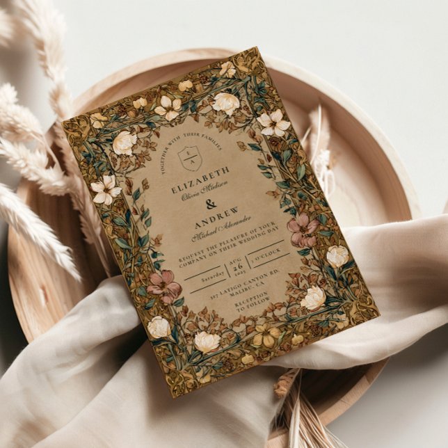 Invitation Mariage Botanique Automnal Vintage (Créateur téléchargé)